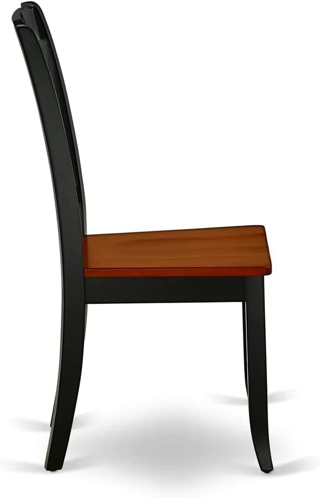 East West Furniture QUDA7-BCH-W 7 Piece Dining Table Set Consist of a Rectangle Dining Room Table with Butterfly Leaf and 6 Wood Seat Chairs, 40x78 Inch, Black & Cherry