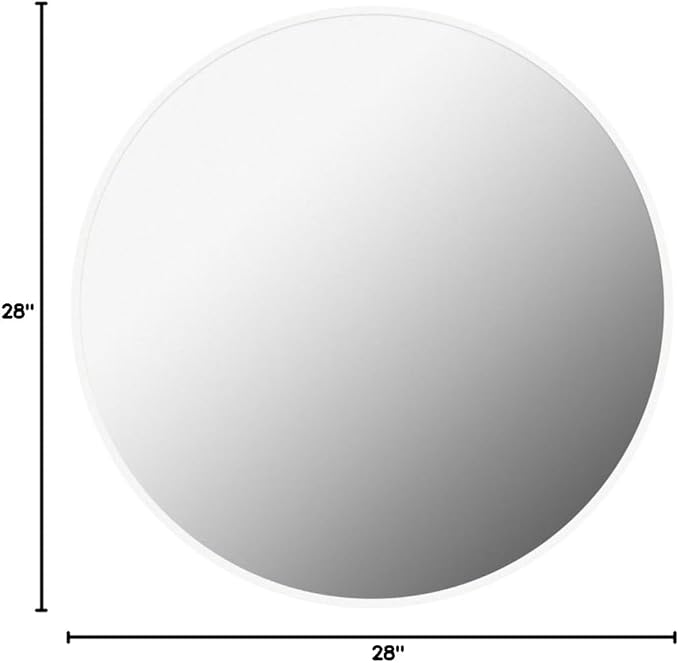 FrameWorks 28" Deluxe Contemporary White Circular Aluminum Mirror