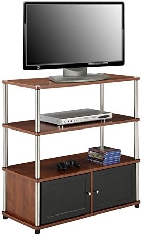 Convenience Concepts Designs2Go Highboy TV Stand with Storage Cabinets and Shelves for TVs up to 40 Inches, Cherry