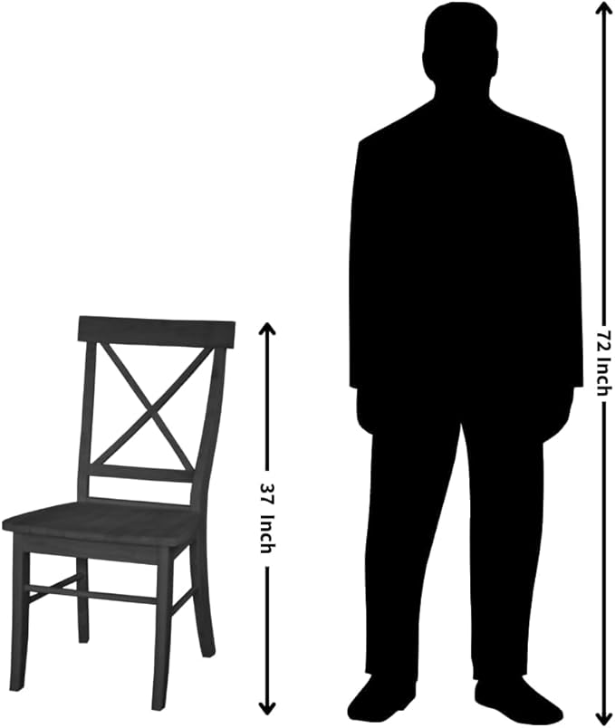 Set of Two X-Back Dining Chairs, Unfinished