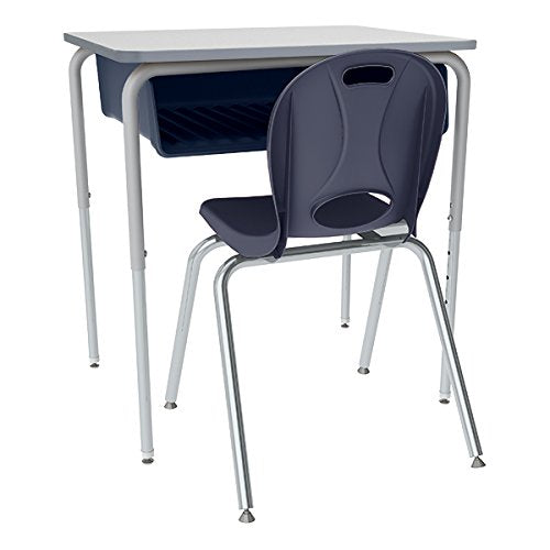 Learniture LNT-116-CSW-NV Learniture Structure Series Stackable School Chairs for Classroom, 16" Seat Height, Navy, Pack of 4