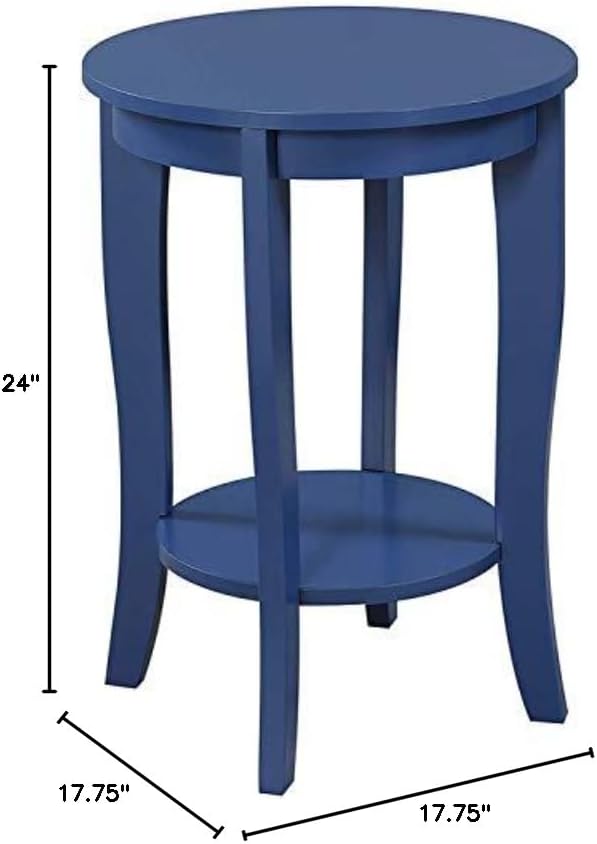 Convenience Concepts American Heritage Round End Table, Cobalt Blue