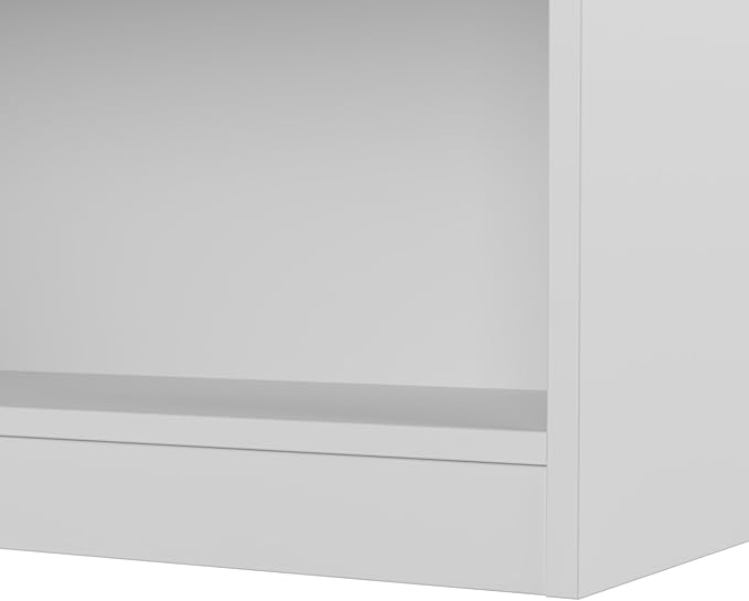 Bush Furniture Universal 25W Tall 5 Shelf Bookcase in White - Set of 2, Matching Storage and Display Bookshelves for Home Office or Living Room Organization