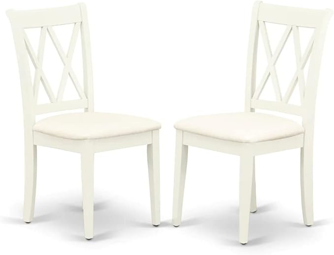 East West Furniture DOCL5-LWH-C 5 Piece Dinette Set for 4 Includes a Rectangle Dining Table with Butterfly Leaf and 4 Linen Fabric Dining Room Chairs, 42x78 Inch, Linen White