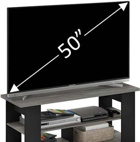 Furinno JAYA TV Stand, French Oak Grey/Black