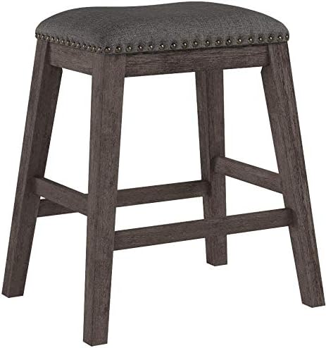 Signature Design by Ashley Caitbrook Rustic 24.4" Counter Height Upholstered Barstool, 2 Count, Gray