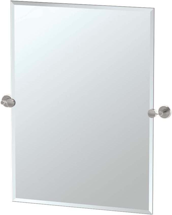 Gatco 4299S Latitude II Rectangle Mirror,, Satin Nickel, 31.5 Inch, Frameless Rectangle