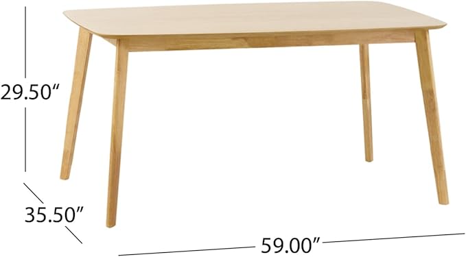 Christopher Knight Home Alma Mid-Century Wood Dining Set with Fabric Chairs, 5-Pcs Set, Natural Oak / Green Tea