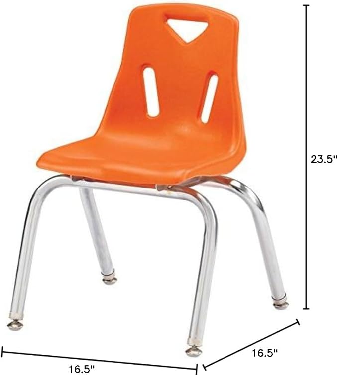 Jonti-Craft Berries 8144JC1114 Stacking Chair with Chrome-Plated Legs, 14" Height, Green