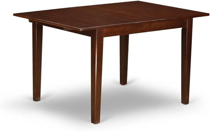 East West Furniture MILA5D-MAH-C 5 Piece Dining Table Set Includes a Rectangle Kitchen Table with Butterfly Leaf and 2 Linen Fabric Dining Chairs with 2 Benches, 36x54 Inch, Mahogany