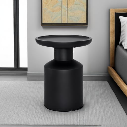 SIMPLIHOME Haynes 16-inch Wide Solid Mango End Table in Black, Handcrafted Boho-Style Accent Table for Living, Bedroom, or Home Office, Assembled