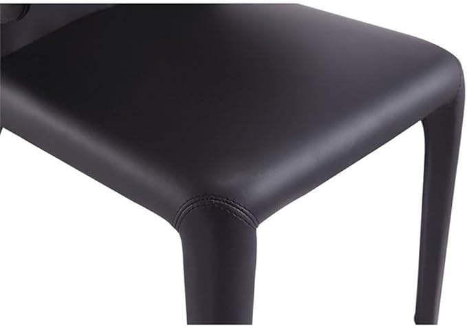 Manhattan Comfort Conrad Mid Century Modern Dining Chairs Woven Tweed Upholstered Kitchen Furniture with Contoured Back, Foam Padding & Metal Legs, Set of 2, Black