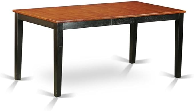 East West Furniture NIQU7-BCH-W 7 Piece Dining Room Table Set Consist of a Rectangle Kitchen Table with Butterfly Leaf and 6 Dining Chairs, 36x66 Inch, Black & Cherry