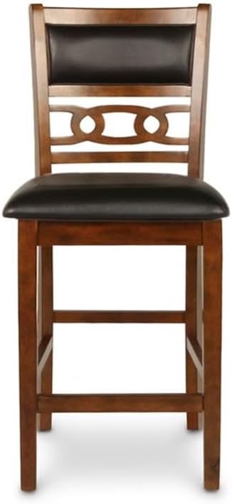New Classic Furniture Gia 5-Piece Round Counter Height Set with 1 Dining Table and 4 Chairs, 42", Brown