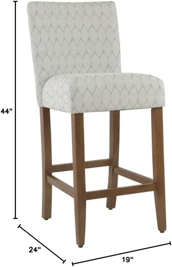 HomePop Upholstered Counter Height Barstool, 29-inch, Textured Grey