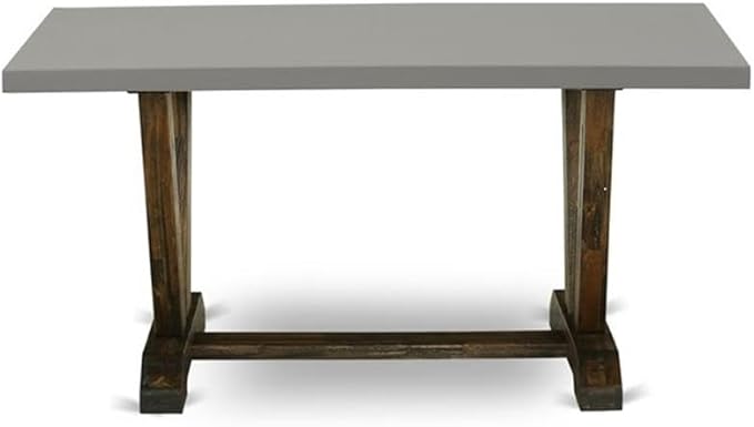 East West Furniture VT796 V-Style Modern Kitchen Table - a Rectangle Dining Table Top with Stylish Legs, 36x60 Inch, Multi-Color