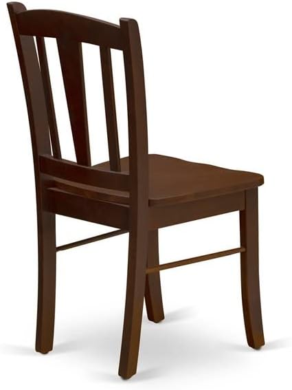 East West Furniture HLDL3-MAH-W 3 Piece Kitchen Table Set for Small Spaces Contains a Round Dining Room Table with Pedestal and 2 Solid Wood Seat Chairs, 42x42 Inch, Mahogany