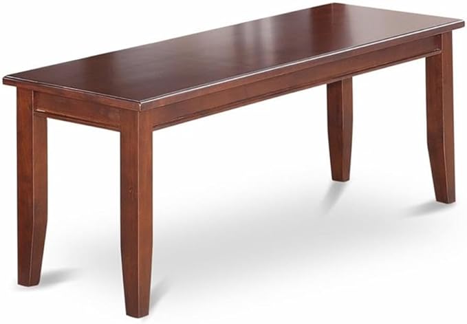 East West Furniture MILA5D-MAH-C 5 Piece Dining Table Set Includes a Rectangle Kitchen Table with Butterfly Leaf and 2 Linen Fabric Dining Chairs with 2 Benches, 36x54 Inch, Mahogany