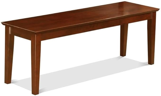 East West Furniture MILA5C-MAH-C 5 Piece Dining Set Includes a Rectangle Dining Room Table with Butterfly Leaf and 2 Linen Fabric Kitchen Chairs with 2 Benches, 36x54 Inch, Mahogany