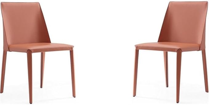 Manhattan Comfort Paris Clay Saddle Leather Dining Chair (Set of 4), Clay