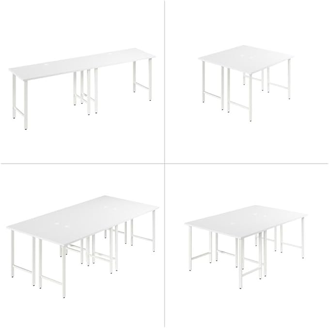 Bush Business Furniture Hustle 48W x 24D Computer Desk with Metal Legs in White, Modular Office Table for Home and Professional Workspace