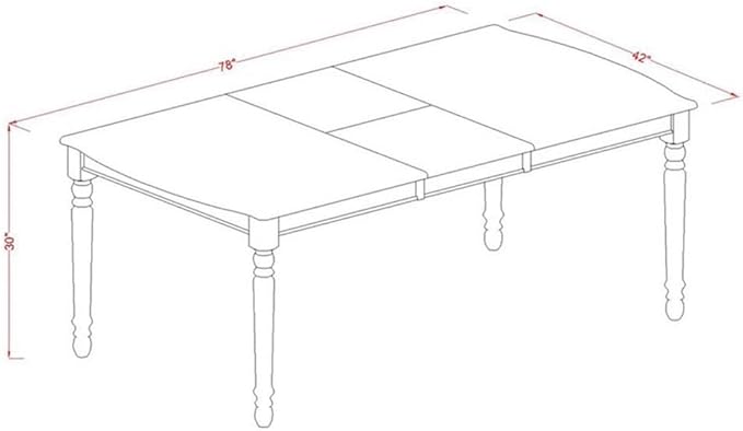 East West Furniture DOKE7-BCH-W 7 Piece Modern Dining Table Set Consist of a Rectangle Wooden Table with Butterfly Leaf and 6 Dining Room Chairs, 42x78 Inch, Black & Cherry