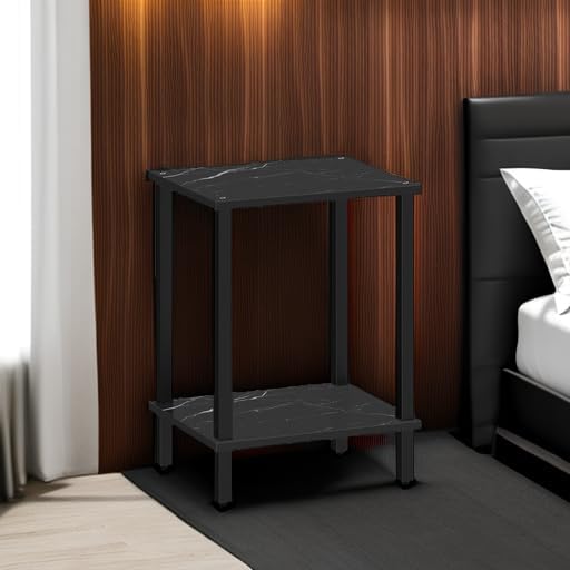TUTOTAK End Table, Side Table, Nightstand, 2-Tier Storage Shelf, Sofa Side Table for Small Space, Living Room, Bed Room TB01BMK034