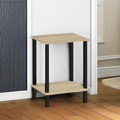 TUTOTAK End Table, Side Table, Nightstand, 2-Tier Storage Shelf, Sofa Side Table for Small Space, Living Room, Bed Room TB01BO034