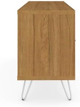 Manhattan Comfort Baxter 53.54" Mid Century TV Stand for Bedroom and Living Room Use, Entertainment Center with Storage, Shelves and Wine Racks, Ideal for 46 to 50 Inch Screens, Cinnamon