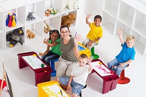 ActiveChairs Kids Wobble Stool, Flexible Seating for Preschool & Elementary Classrooms. Improves Focus & Posture, Helps ADHA/ADD, Wiggle Seat, [Active Desk Chairs], 14" Stool, Ages 3-7, Red