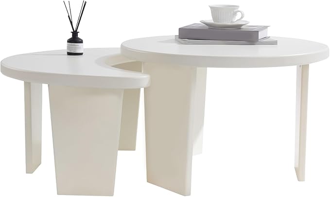 Coffee Table Set of 2, Modern Nesting Tables for Living Room, Accent Table