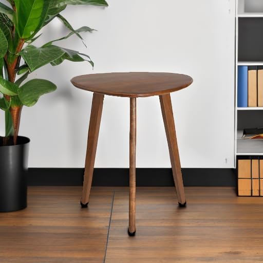 MH London Side Table - Wandsworth Wooden End Table - Exclusively Designed Hand Crafted Large Tables - Contemporary Triangle End Table for Living Room, Bedroom Bedside Tables and Office, Walnut