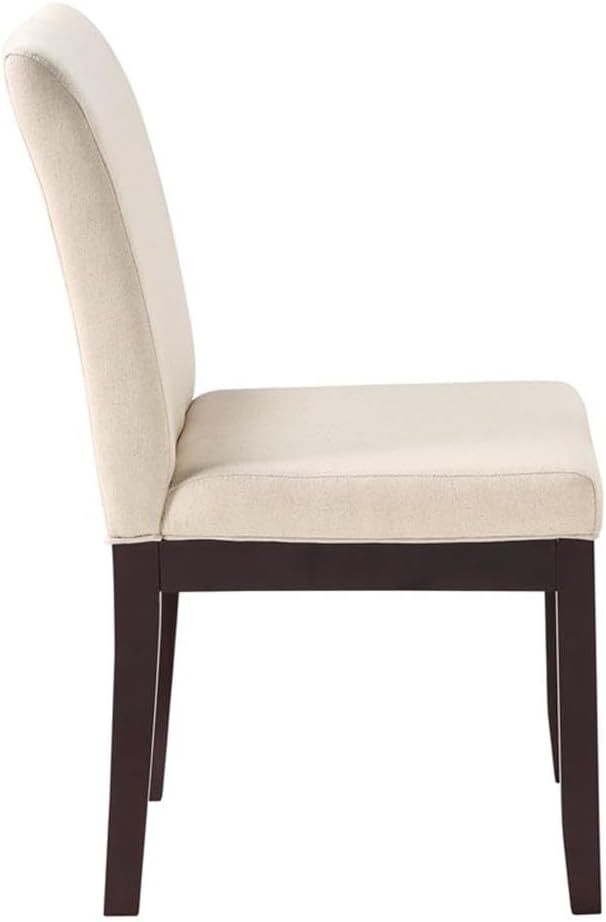 OSP Home Furnishings Dakota Upholstered Parsons Chair with Espresso Finish Wood Legs, Linen