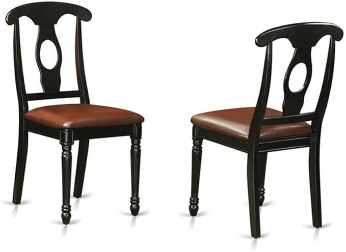 East West Furniture QUKE7-BCH-LC 7 Piece Dinette Set Consist of a Rectangle Dining Room Table with Butterfly Leaf and 6 Faux Leather Upholstered Dining Chairs, 40x78 Inch, Black & Cherry