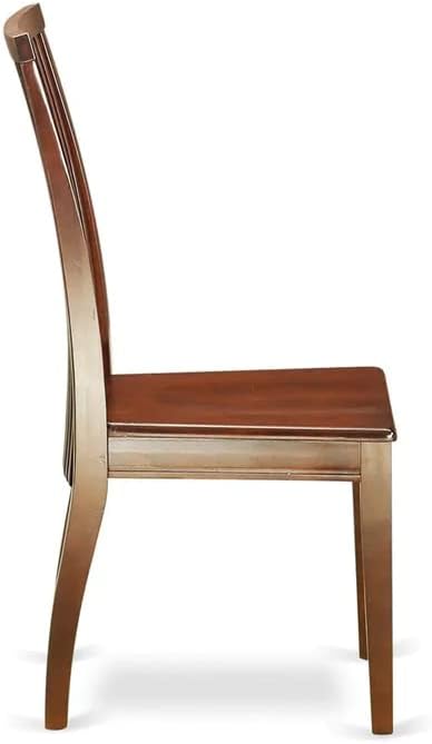 East West Furniture DMIP3-MAH-W 3 Piece Kitchen Table & Chairs Set Contains a Round Dining Room Table with Dropleaf and 2 Dining Chairs, 42x42 Inch, Mahogany