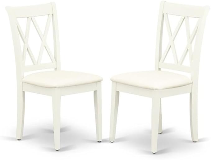 East West Furniture DOCL9-LWH-C 9 Piece Dining Table Set Includes a Rectangle Wooden Table with Butterfly Leaf and 8 Linen Fabric Dining Room Chairs, 42x78 Inch, Linen White