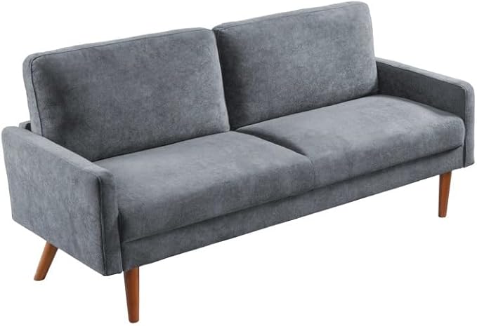 Kent Velvet Sofa, European Style with Sleek Design, Modern & Vintage Flair, Upholstered 3 Seater Couch, Chic Living Room Furniture Seating for Home, Apartment or Office, Grey