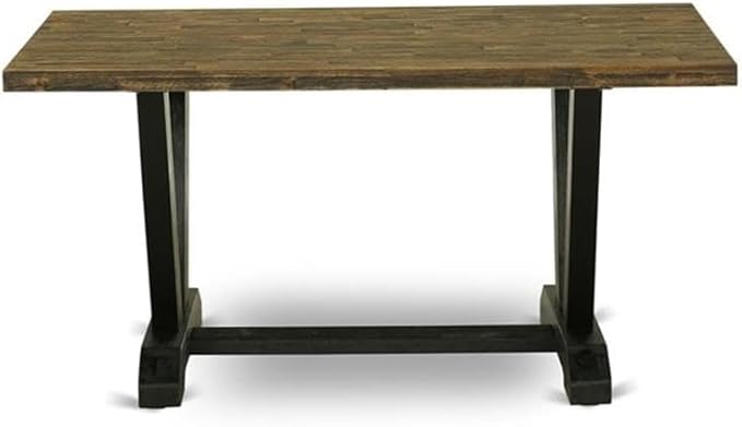 East West Furniture VT676 V-Style Modern Dining Table - a Rectangle Kitchen Table Top with Stylish Legs, 36x60 Inch, Multi-Color