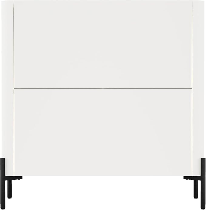 Manhattan Comfort Abbey Accent Cabinet with Doors, Tray Top Design and Adjustable Shelves, Sleek Modern Storage Furniture for Dining Area, Living Room, Bedroom, Entryway, Maple and Off White