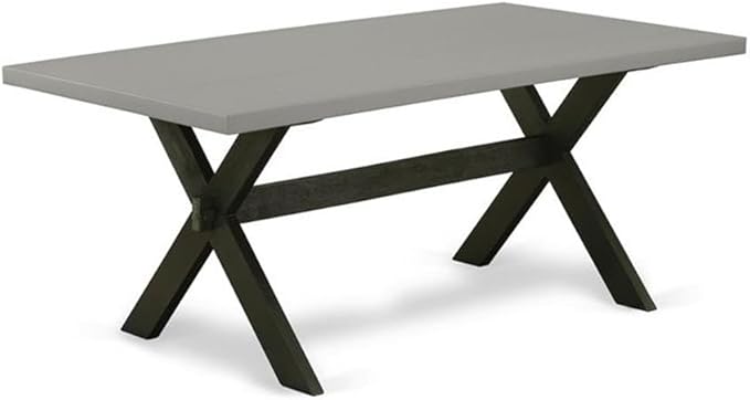 East West Furniture X697MZ606-5 5 Piece Kitchen Table Set for 4 Includes a Rectangle Dining Table with X-Legs and 4 Shitake Linen Fabric Parson Dining Chairs, 40x72 Inch, Multi-Color