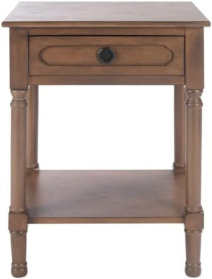 SAFAVIEH Home Collection Allura Brown 1-Drawer Bottom Shelf Accent Table ACC5718C, 19" W x 15.8" L x 26" H