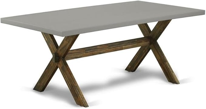 East West Furniture X797MZ716-5 5 Piece Kitchen Table Set for 4 Includes a Rectangle Dining Room Table with X-Legs and 4 Dark Khaki Linen Fabric Upholstered Chairs, 40x72 Inch, Multi-Color