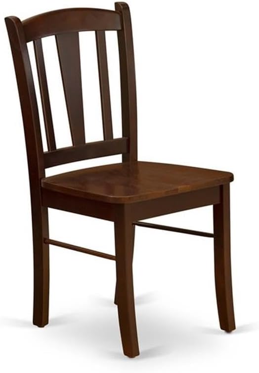 East West Furniture HLDL5-MAH-W 5 Piece Kitchen Table Set for 4 Includes a Round Dining Table with Pedestal and 4 Dining Room Chairs, 42x42 Inch, Mahogany