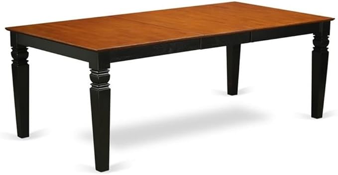 East West Furniture LGAV9-BCH-LC 9 Piece Dining Room Table Set Includes a Rectangle Kitchen Table with Butterfly Leaf and 8 Faux Leather Upholstered Dining Chairs, 42x84 Inch, Black & Cherry