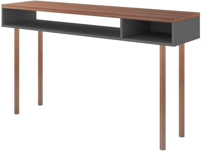 Manhattan Comfort Windsor Modern 2 Shelves Entryway Accent Console Table, 47.24", Grey and Nature