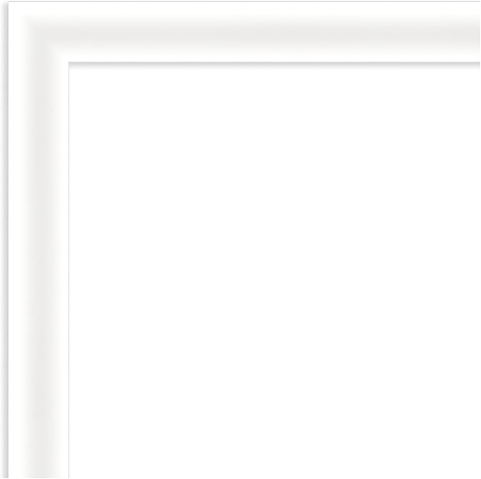 Amanti Art White Bathroom Mirror for Over Sink, 23x19 Oliver White Narrow Rectangle Vanity Mirror, Small Modern Wood Frame, Hangs Horizonally and Vertically, Bathroom Wall Decor, Beveled Edge
