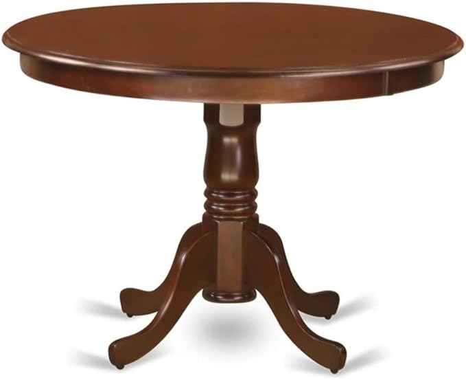 East West Furniture HLDU5-MAH-LC 5 Piece Kitchen Table Set for 4 Includes a Round Dining Room Table with Pedestal and 4 Faux Leather Upholstered Dining Chairs, 42x42 Inch, Mahogany