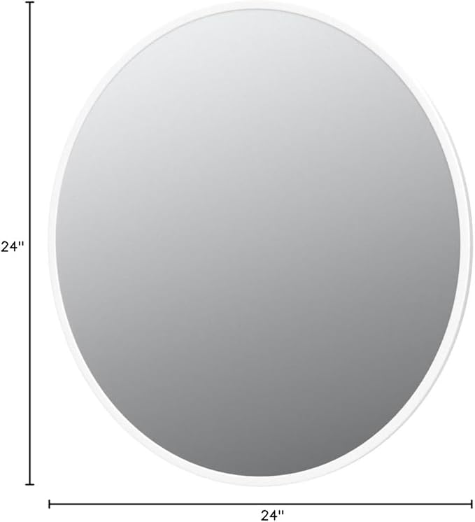 FrameWorks 24" Deluxe Contemporary White Circular Aluminum Mirror