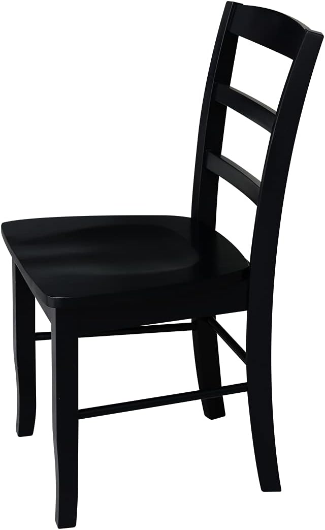 International Concepts Pair of Madrid LadderBack Chairs, Black