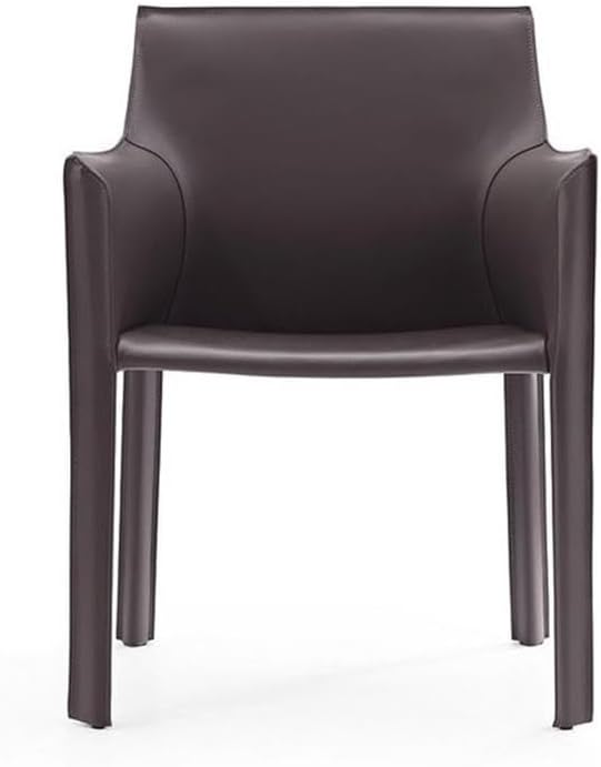 Manhattan Comfort Vogue Modern Faux Leather Dining Chairs, Metal Frame, Comfortable Padded Seat, Fully Assembled Armchair Accent Furniture, Set of 2, Grey